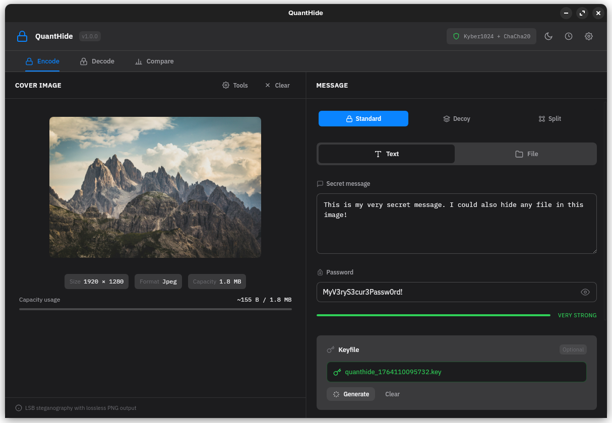 QuantHide Application